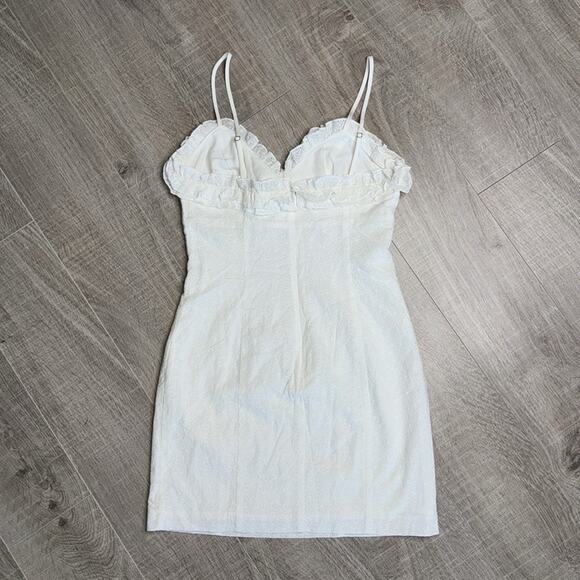 NWOT NBD REVOLVE White Floral Eyelet Spaghetti Strap Mini Dress Women’s - Picture 9 of 11